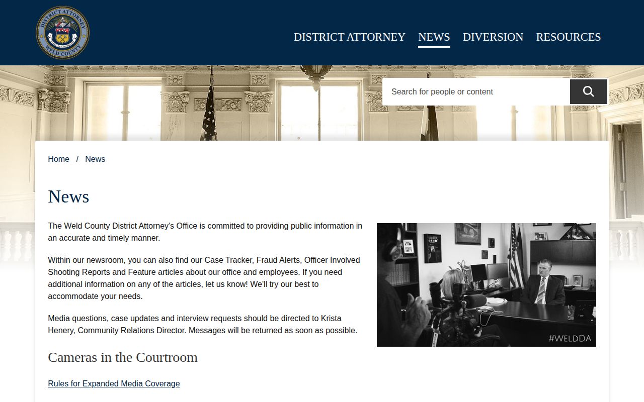 Weld County District Attorney crime disposition news records